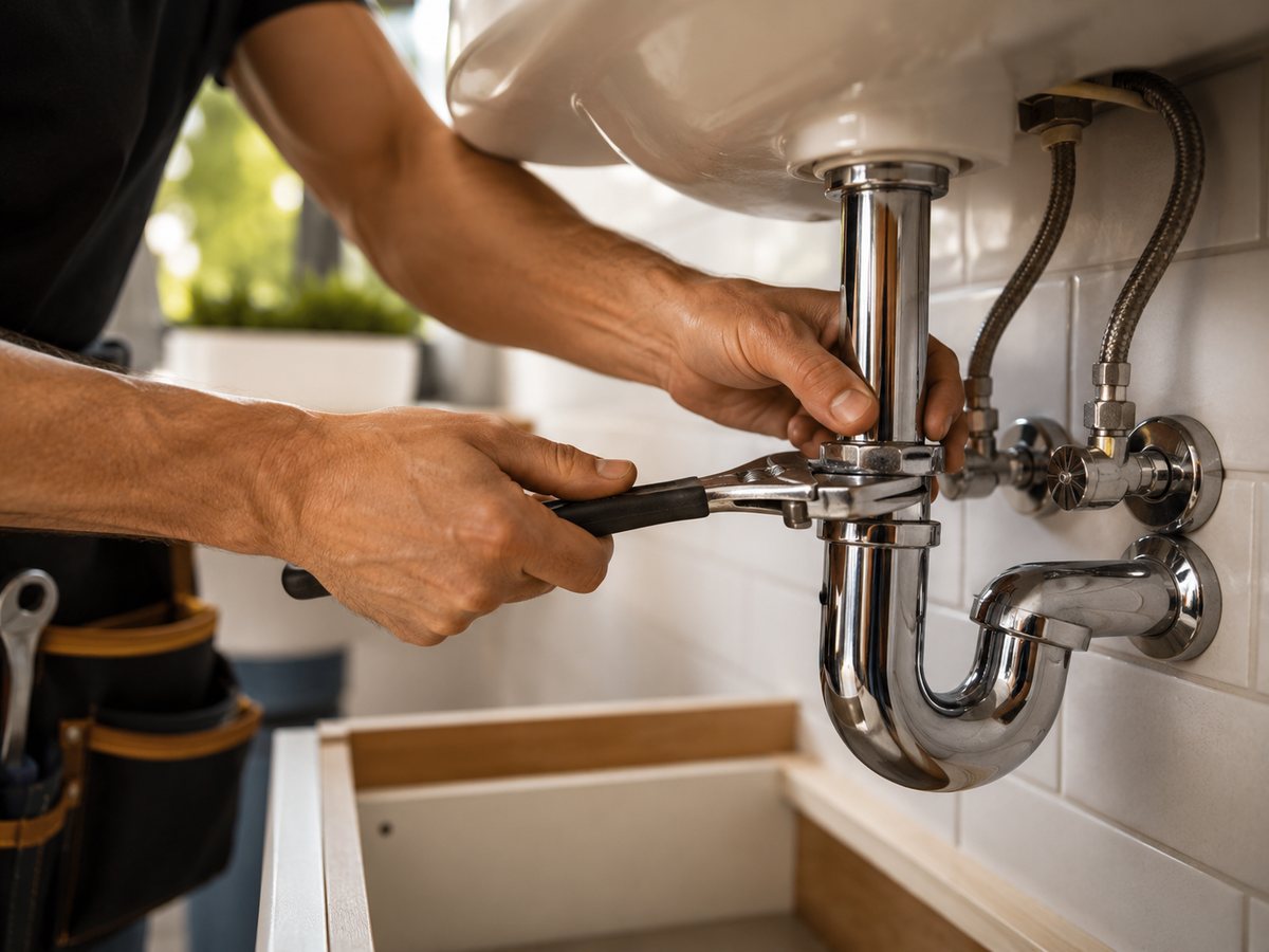 Tightening a kitchen faucet fitting